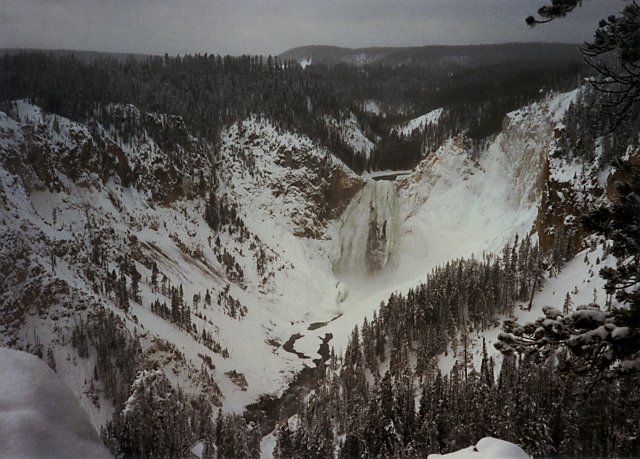 Lower Falls of the Yellowstone, Winter
