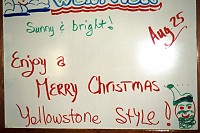 Christmas sign, Yellowstone